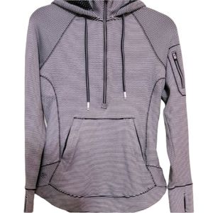ATHLETA | NAVY & WHITE STRIPED HOODIE, SZ XXS